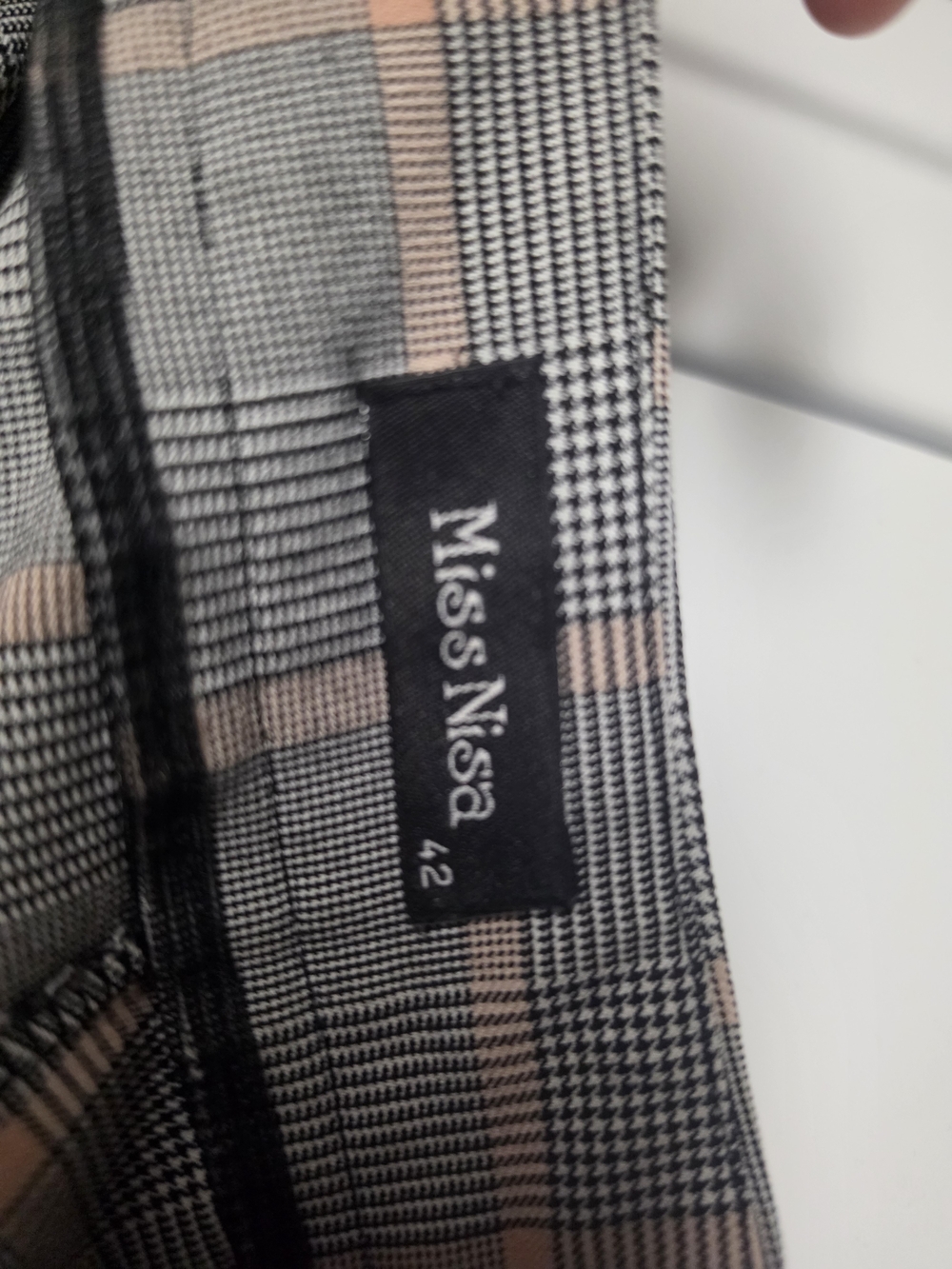 Amiana Gray and Pink Plaid Women's Pants